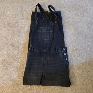 Black overalls with utility loop